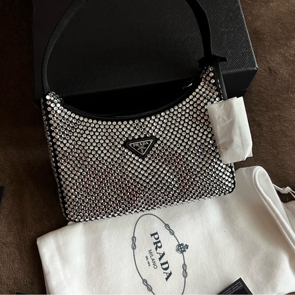 PRADA RE EDITION CRYSTAL HOBO BAG - Picture 13 of 15